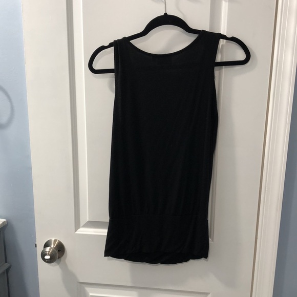 Medium black embellished tank top with fitted waist - Picture 2 of 3